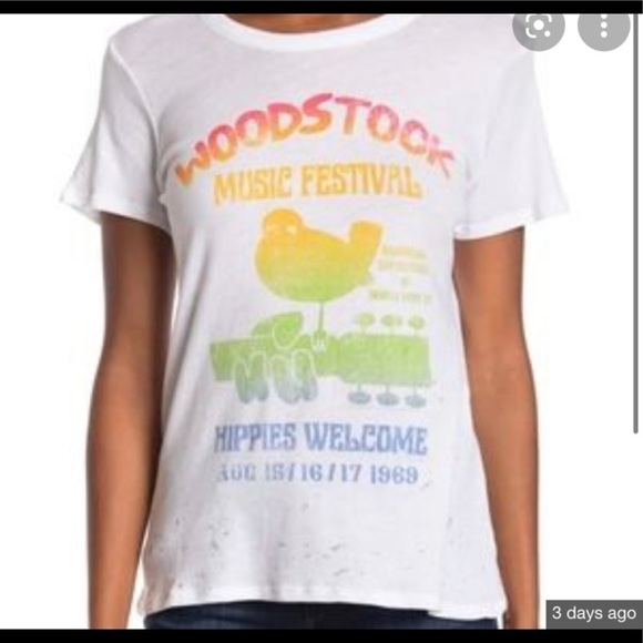 Chaser Tops - Chaser Woodstock Paint Splatter Hem Tshirt NWT​​​​​​​​​​